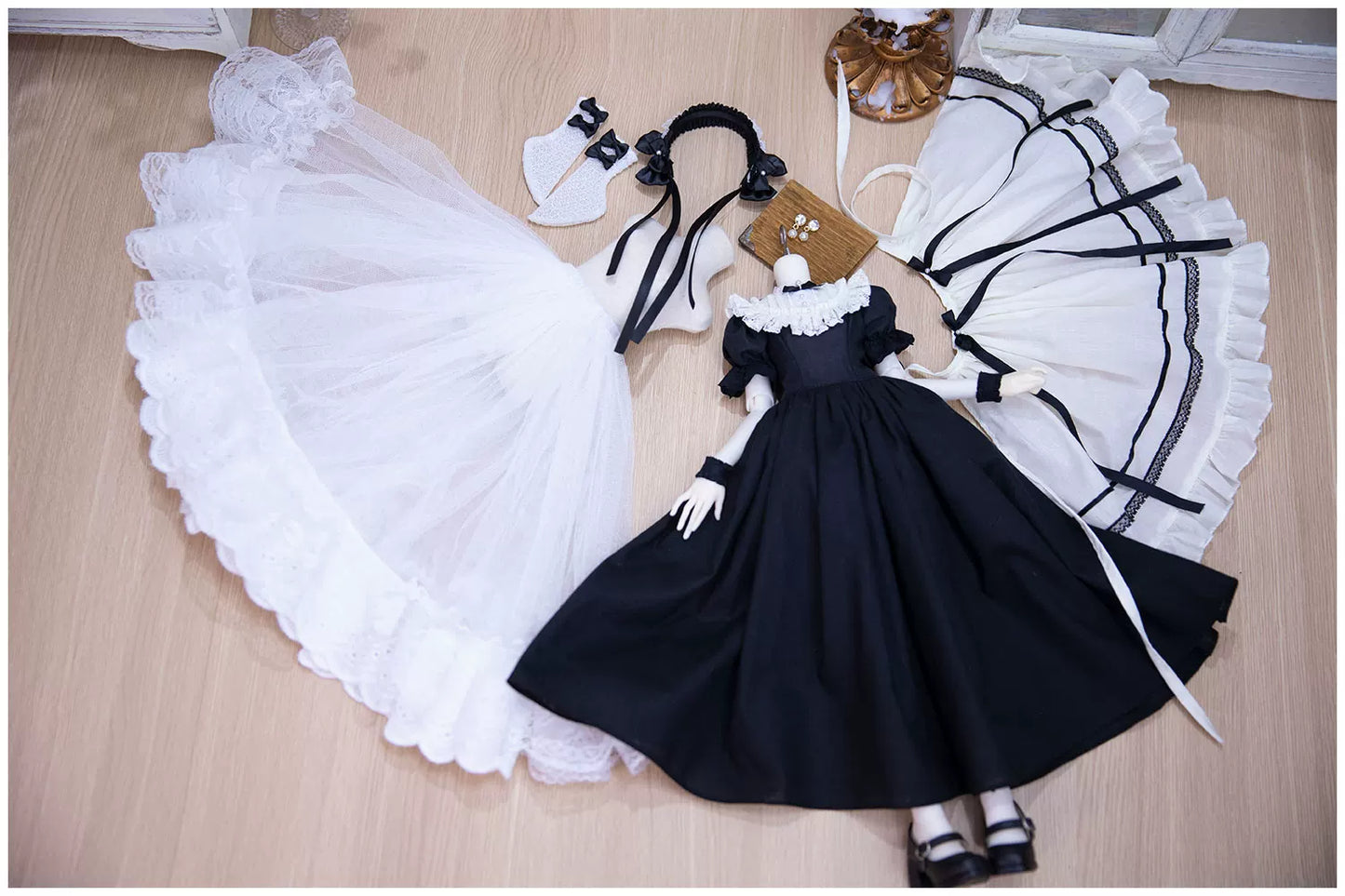 1/4 Standard BJD Maid Dress, Cute Doll Maid Outfit