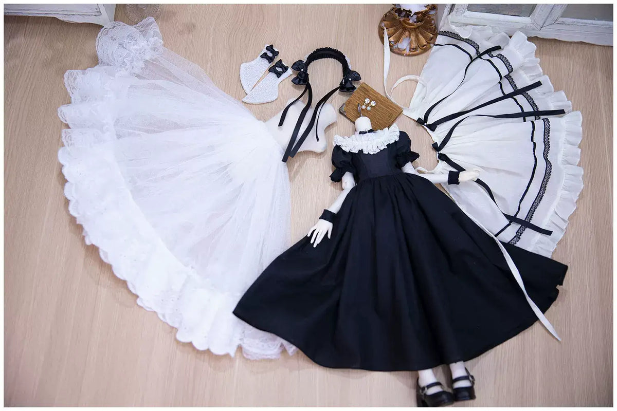 1/4 Standard BJD Maid Dress, Cute Doll Maid Outfit