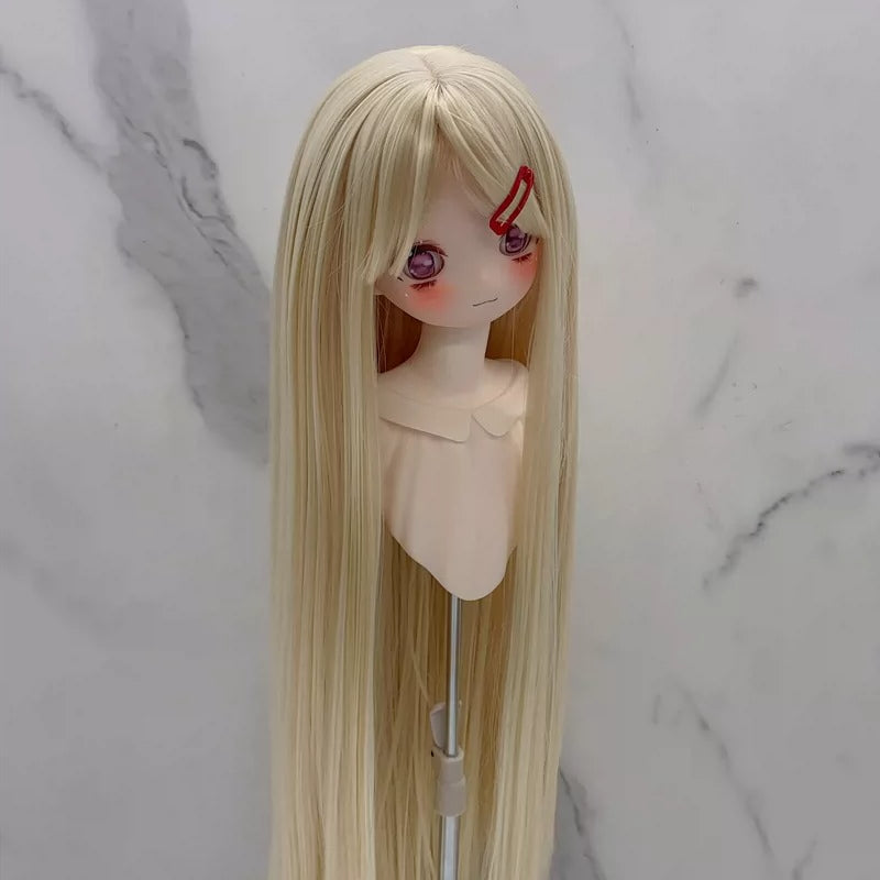 Soft Heat-Resistant BJD/SD Wig with Straight Bangs – 1/3, 1/4 & 1/6