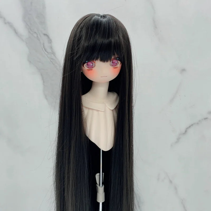 Soft Heat-Resistant BJD/SD Wig with Straight Bangs – 1/3, 1/4 & 1/6