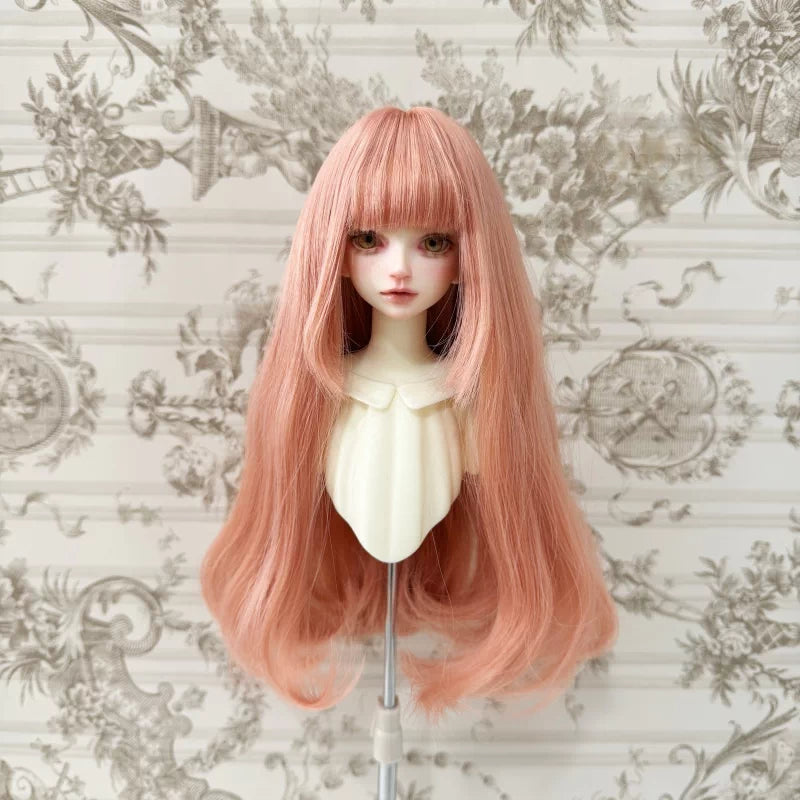 Soft Long Curly BJD Wig with Curled-In Bangs – Fits 1/3, 1/4 & 1/6 Dolls