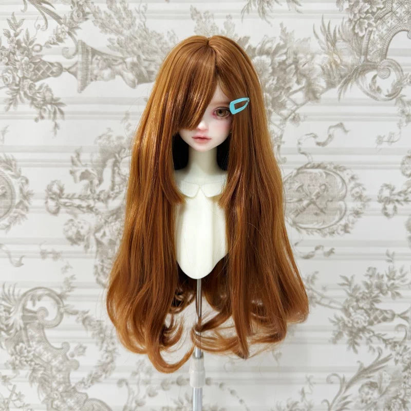 Soft Long Curly BJD Wig with Curled-In Bangs – Fits 1/3, 1/4 & 1/6 Dolls