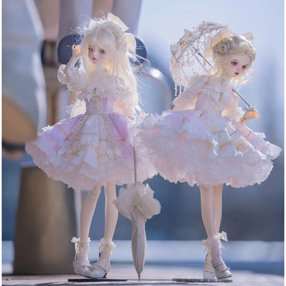 1/4 BJD Vintage Lolita Strapless Dress Full Outfit