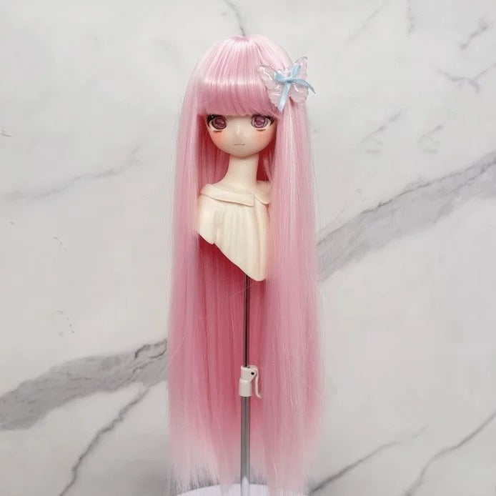 Soft Heat-Resistant BJD/SD Wig with Straight Bangs – 1/3, 1/4 & 1/6