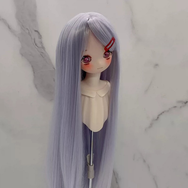 Soft Heat-Resistant BJD/SD Wig with Straight Bangs – 1/3, 1/4 & 1/6