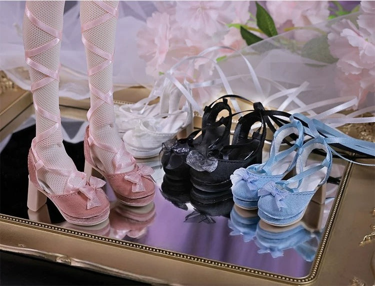 Original BJD Doll Shoes – 1/4 Resin Lace-Up Bow for Baiwei Body