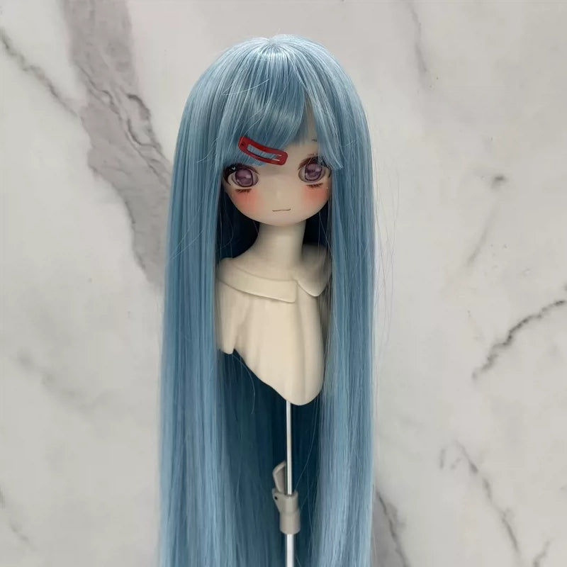 Soft Heat-Resistant BJD/SD Wig with Straight Bangs – 1/3, 1/4 & 1/6