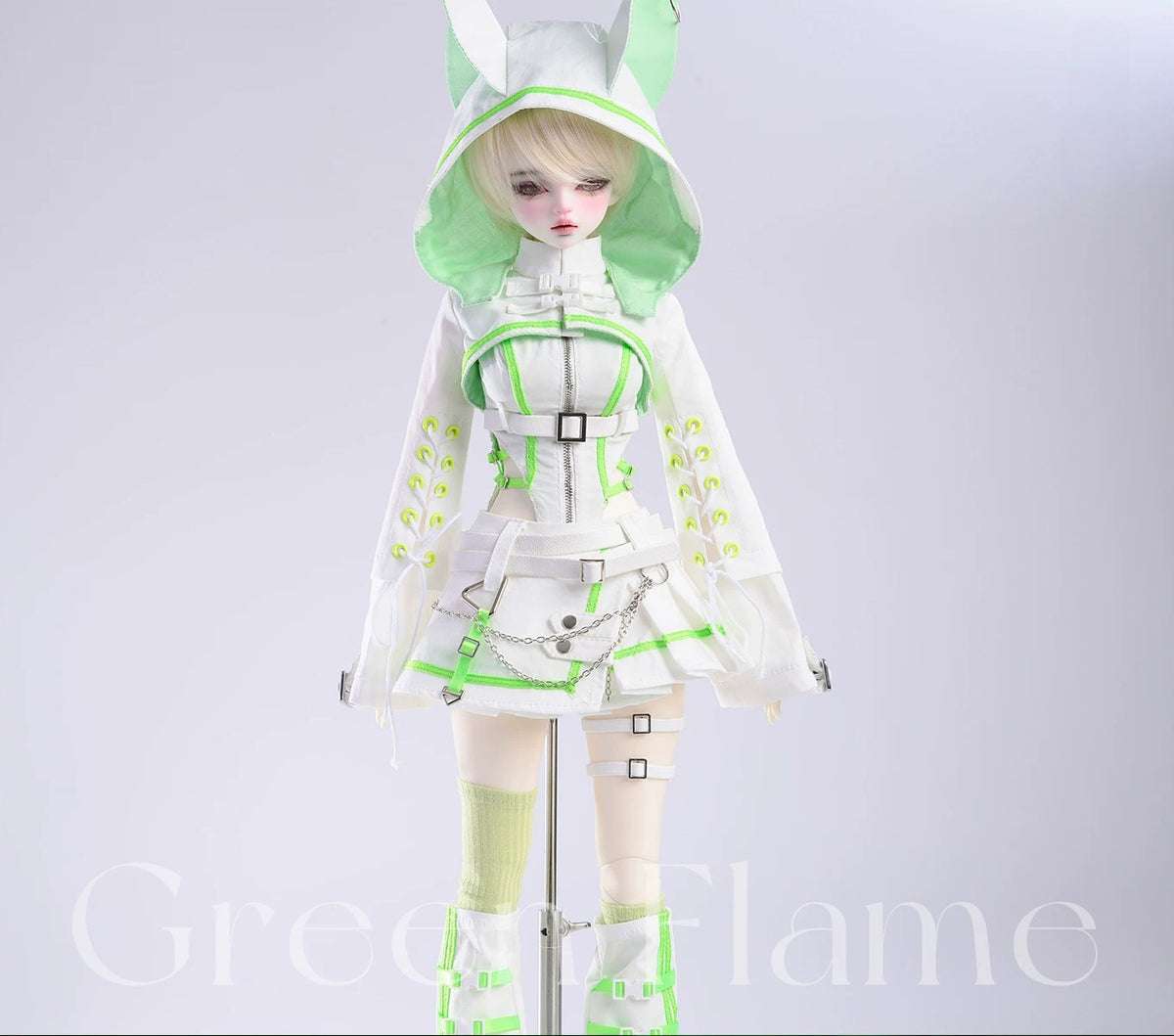 BJD 1/4 Cyberpunk Techwear Animal Ears Outfit Set