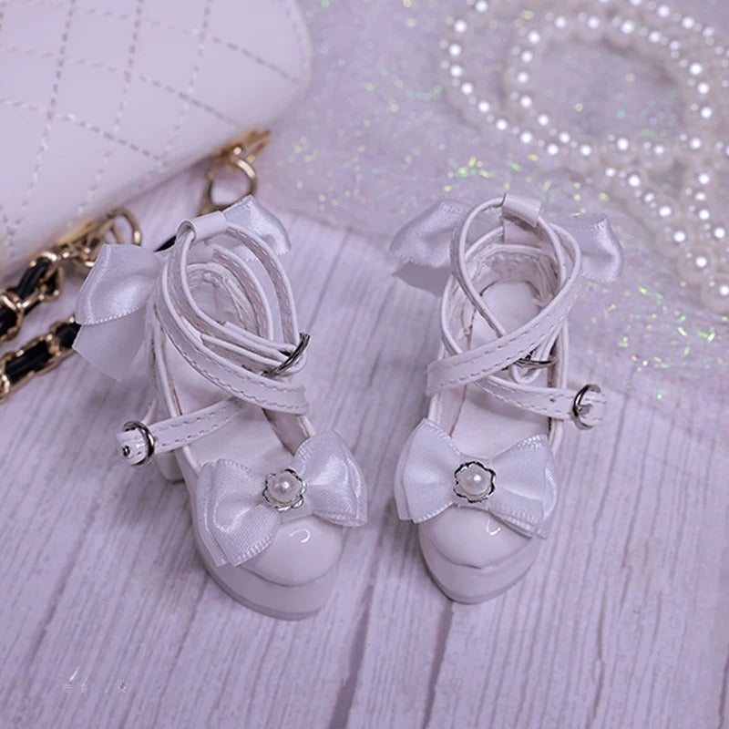 BJD 3/4 Point High Heel Shoes | Butterfly Bow Design | Multiple Colors
