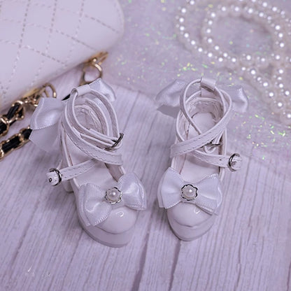 BJD 3/4 Point High Heel Shoes | Butterfly Bow Design | Multiple Colors