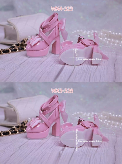 BJD 3/4 Point High Heel Shoes | Butterfly Bow Design | Multiple Colors