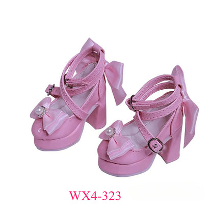 BJD 3/4 Point High Heel Shoes | Butterfly Bow Design | Multiple Colors