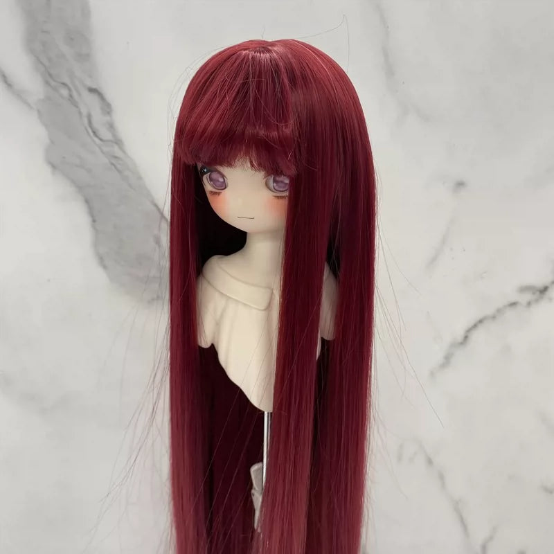 Soft Heat-Resistant BJD/SD Wig with Straight Bangs – 1/3, 1/4 & 1/6