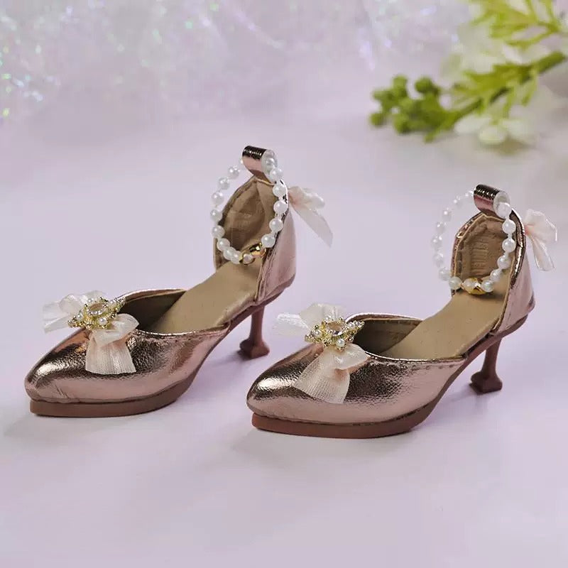 BJD Doll Shoes 1/4 High Heels with Pearl SDGr DFH 68