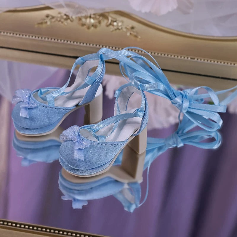 Original BJD Doll Shoes – 1/4 Resin Lace-Up Bow for Baiwei Body