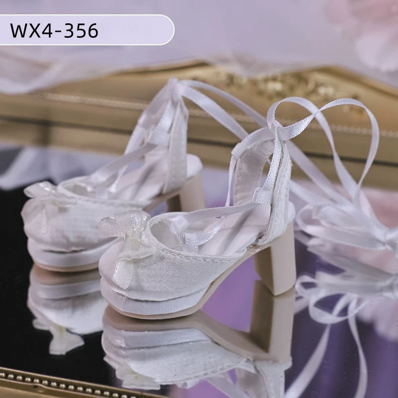 Original BJD Doll Shoes – 1/4 Resin Lace-Up Bow for Baiwei Body