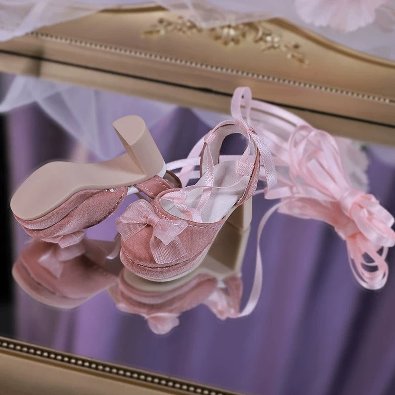 Original BJD Doll Shoes – 1/4 Resin Lace-Up Bow for Baiwei Body