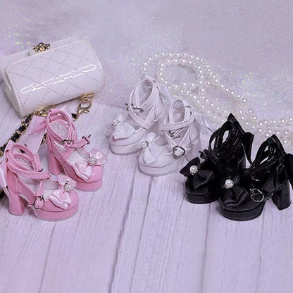 BJD 3/4 Point High Heel Shoes | Butterfly Bow Design | Multiple Colors