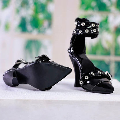 BJD 1/4 High Heel Leather Shoes – Vintage Heels for Longhun MSD Dolls