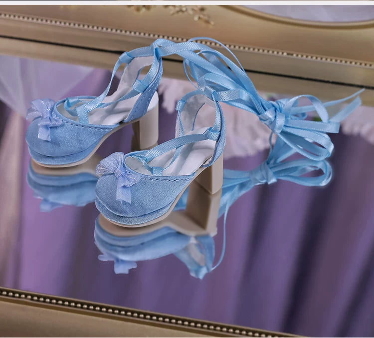 Original BJD Doll Shoes – 1/4 Resin Lace-Up Bow for Baiwei Body