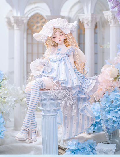 1/4 BJD Outfit, Soft Cute Angel Lace Dress Clothes Set