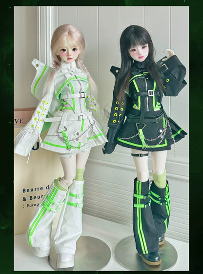 BJD 1/4 Cyberpunk Techwear Animal Ears Outfit Set