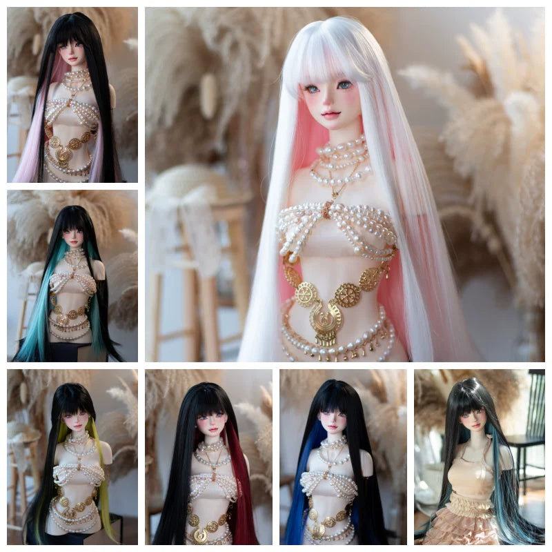 Two-Tone Long BJD Wig with Bangs – 1/3, 1/4, 1/6