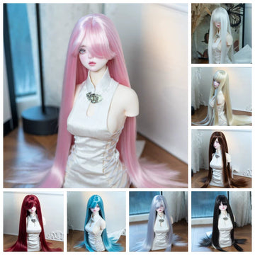 Soft Heat-Resistant BJD/SD Wig with Straight Bangs – 1/3, 1/4 & 1/6