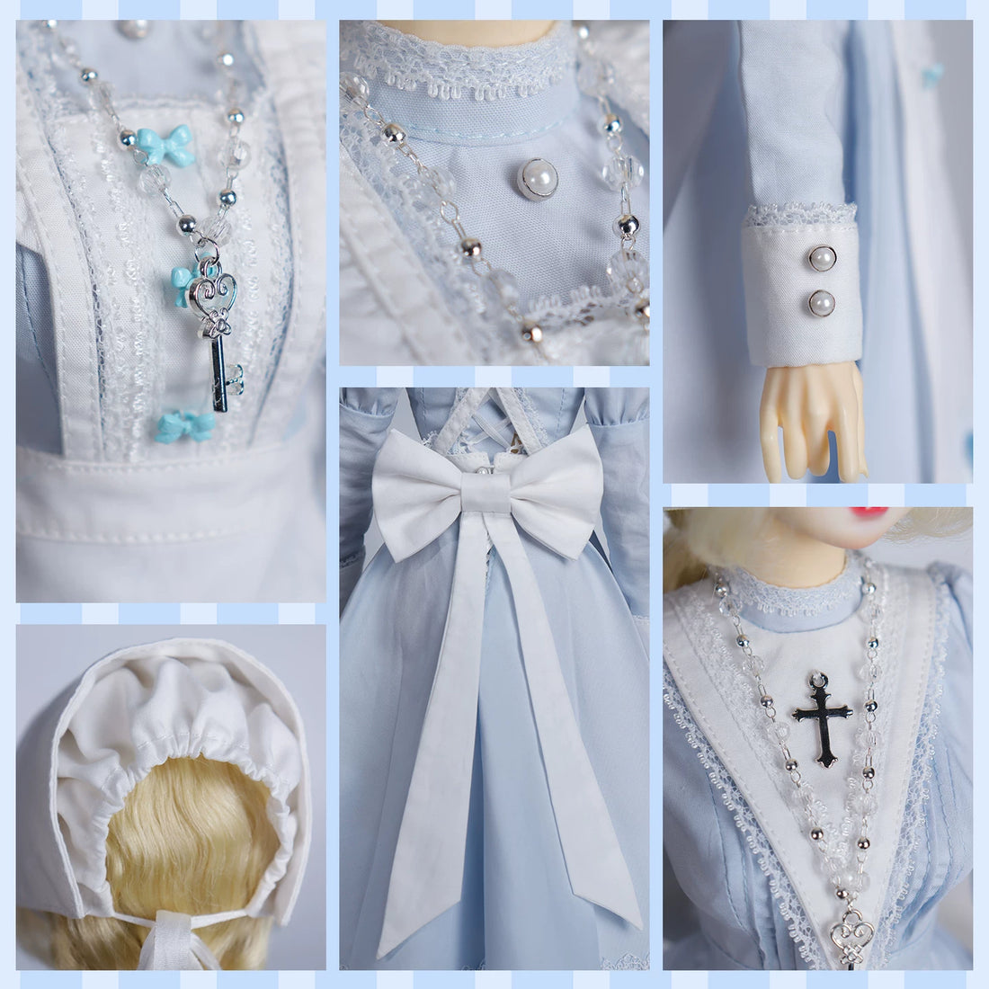 1/4 BJD Gothic Classical Nun Maid Full Outfit Set