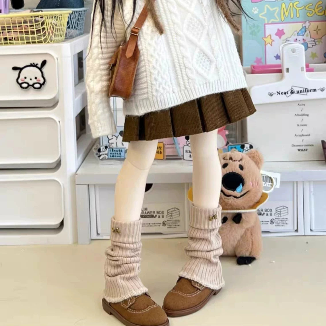 1/4 BJD MDD Ribbed Doll Socks