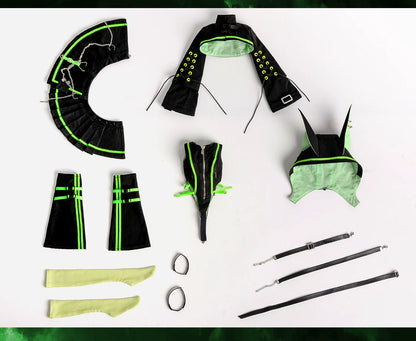 BJD 1/4 Cyberpunk Techwear Animal Ears Outfit Set
