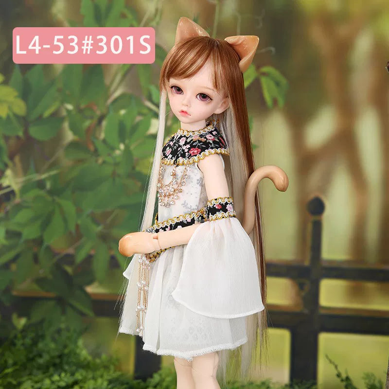 BJD Doll Wig – 1/4 Heat Resistant Long Hair, Handmade DIY Styling, Curly & Straight