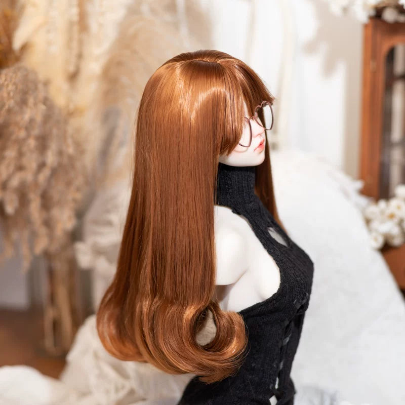Soft Long Curly BJD Wig with Curled-In Bangs – Fits 1/3, 1/4 & 1/6 Dolls