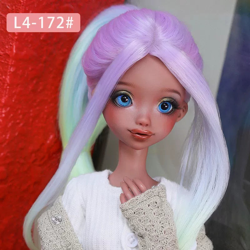 BJD Doll Wig – 1/4 Heat Resistant Long Hair, Handmade DIY Styling, Curly & Straight