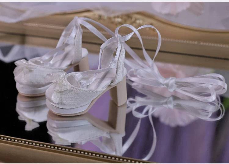 Original BJD Doll Shoes – 1/4 Resin Lace-Up Bow for Baiwei Body
