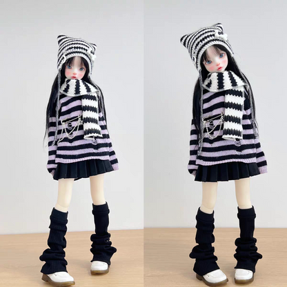 1/4 BJD MDD Ribbed Doll Socks