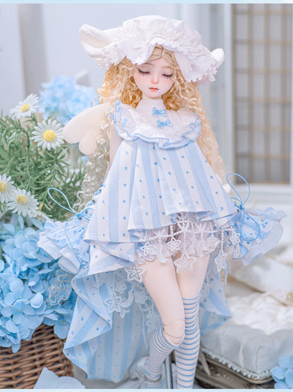 1/4 BJD Outfit, Soft Cute Angel Lace Dress Clothes Set