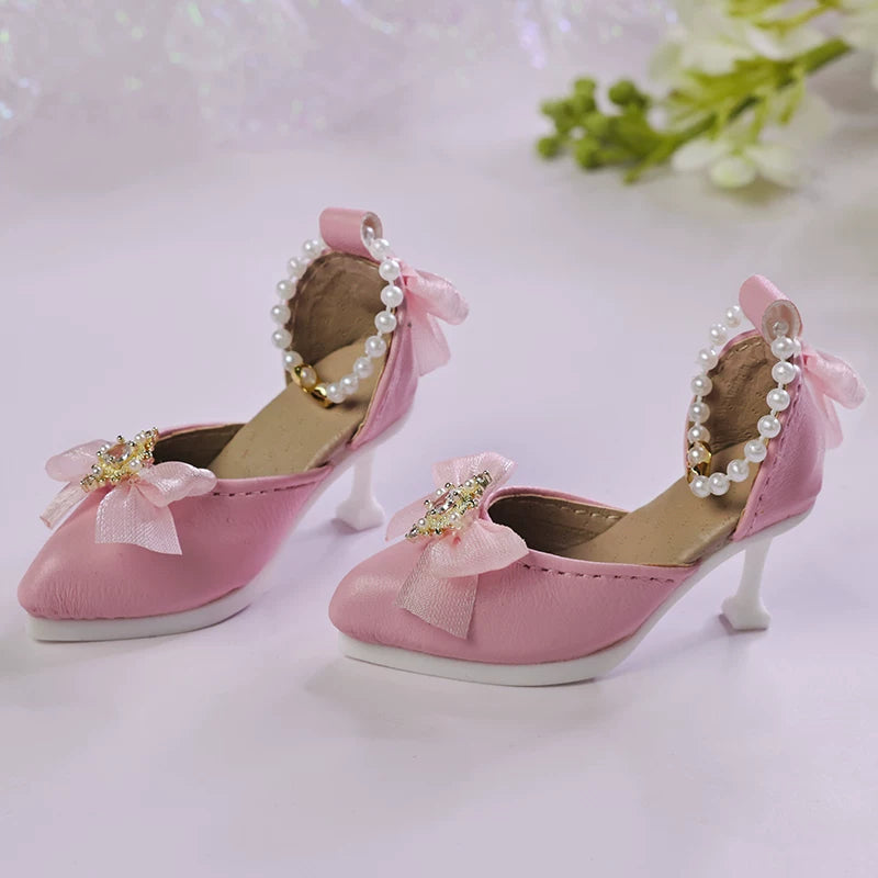 BJD Doll Shoes 1/4 High Heels with Pearl SDGr DFH 68