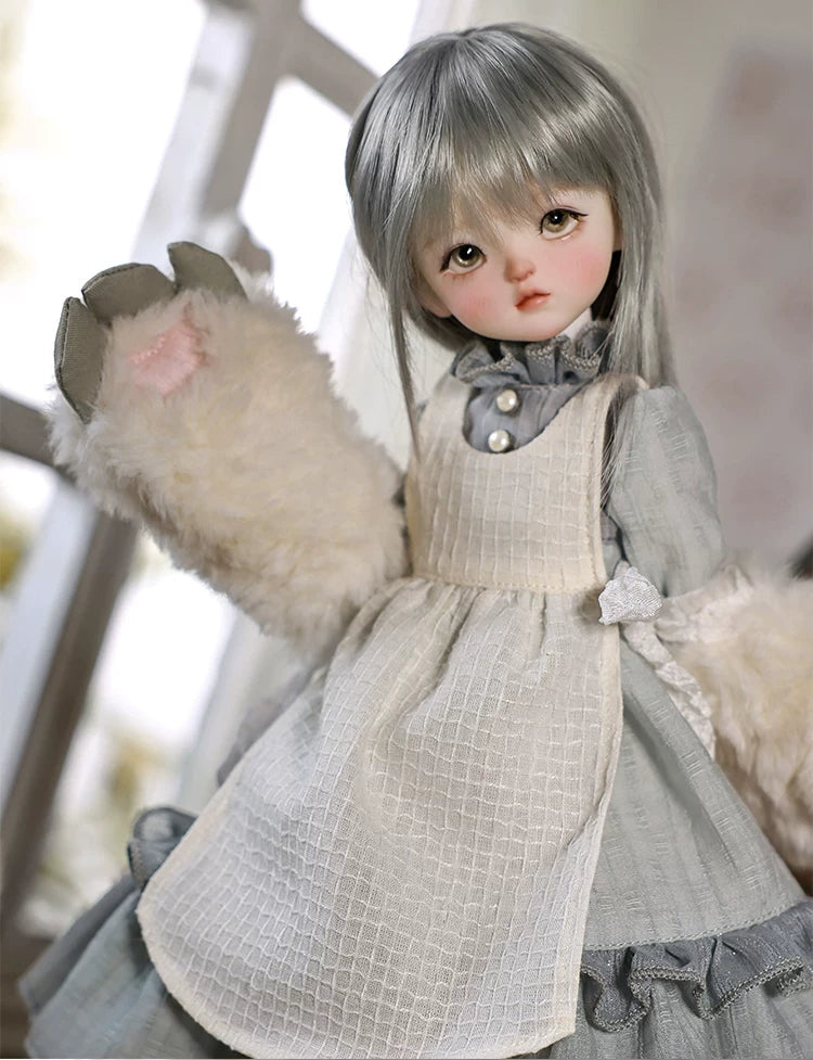 Original BJD Doll – 1/6 Girl with Sheep Headscarf, Face-Up, Outfit & Shoes