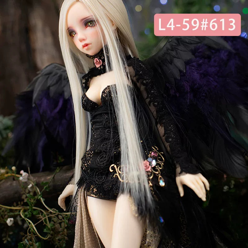 BJD Doll Wig – 1/4 Heat Resistant Long Hair, Handmade DIY Styling, Curly & Straight