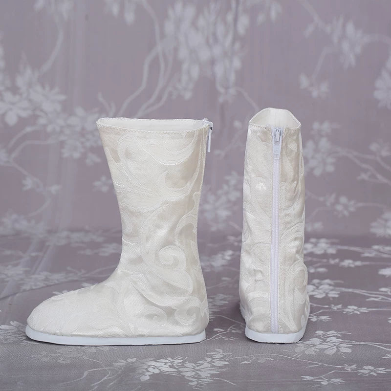 BJD Doll Boots 1/3 Uncle Ancient Jacquard White Black