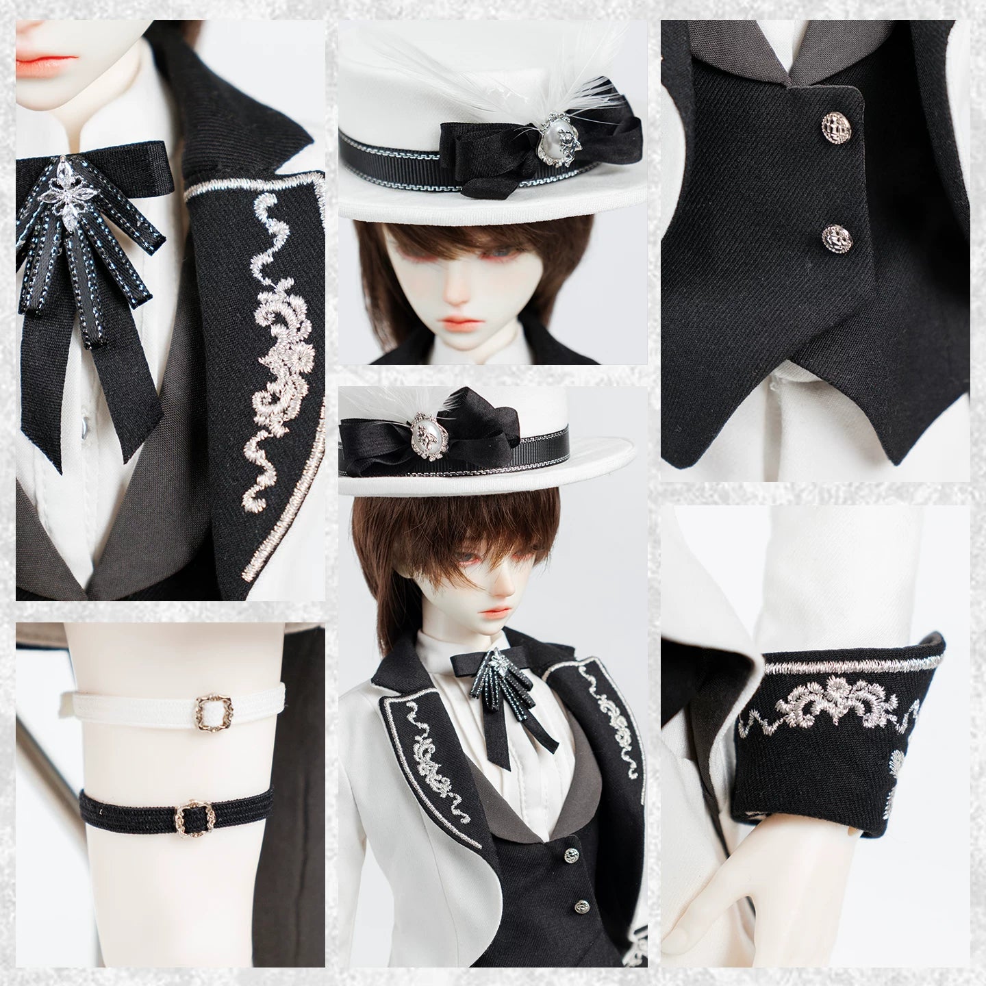 Large 1/4 BJD Noble Formal Academy Style Outfit Set