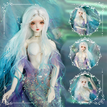Ombre Mermaid BJD/SD Wig with Realistic Scalp – 1/6, 1/4 & 1/3