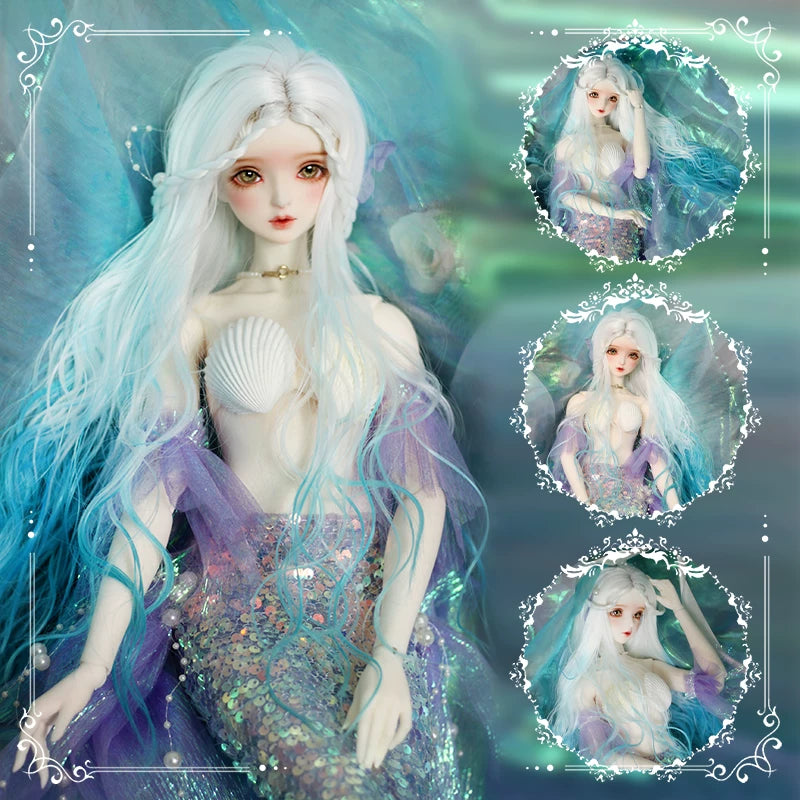 Ombre Mermaid BJD/SD Wig with Realistic Scalp – 1/6, 1/4 & 1/3
