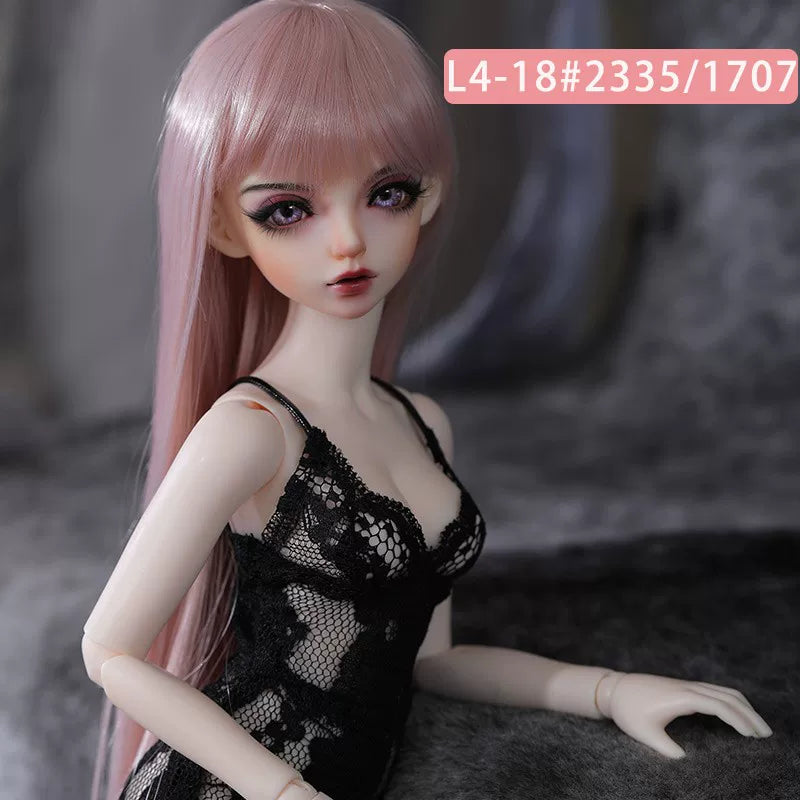 BJD Doll Wig – 1/4 Heat Resistant Long Hair, Handmade DIY Styling, Curly & Straight