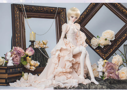 BJD 1/4 Snow White Lace Ruffled Sleeve Dress Set