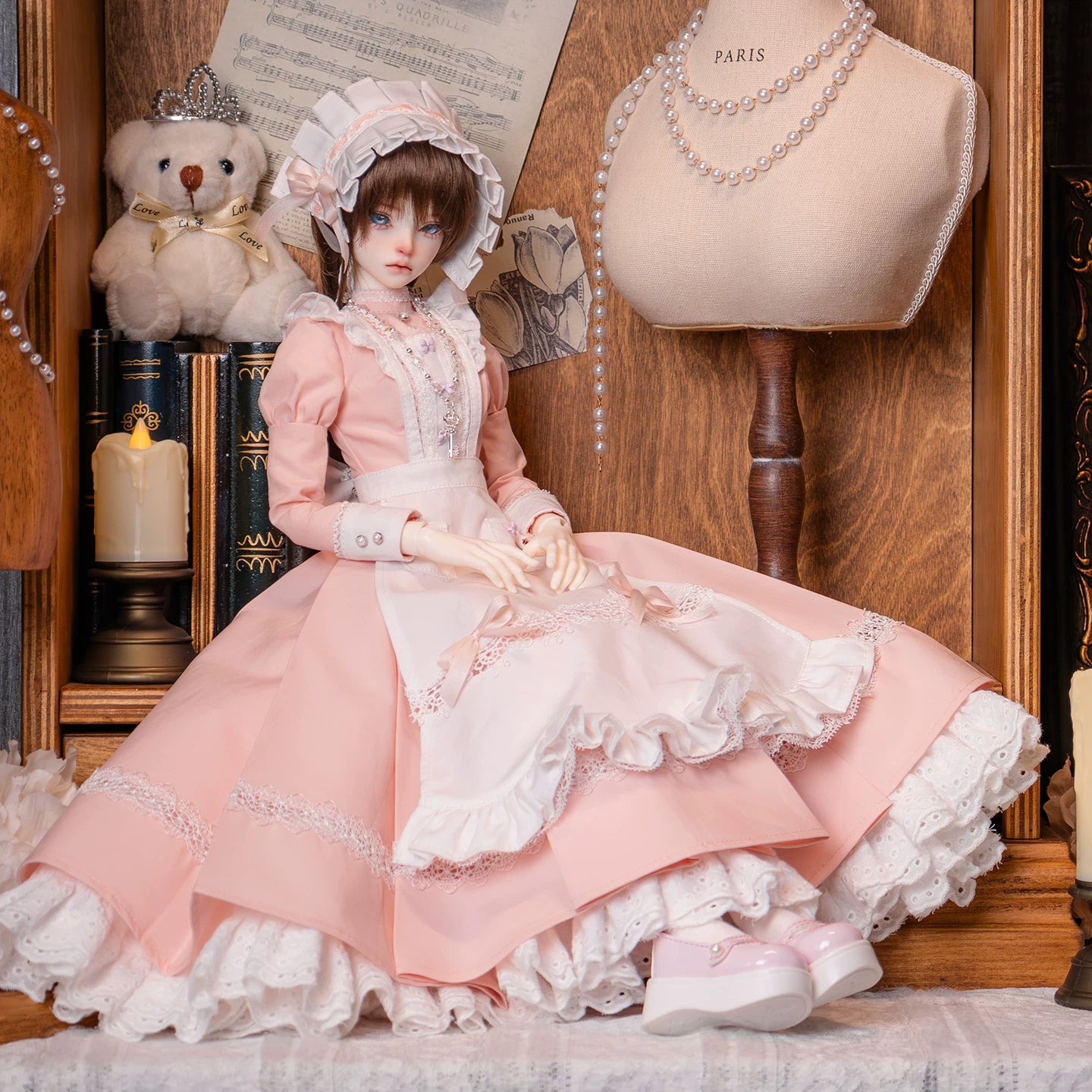 1/4 BJD Gothic Classical Nun Maid Full Outfit Set