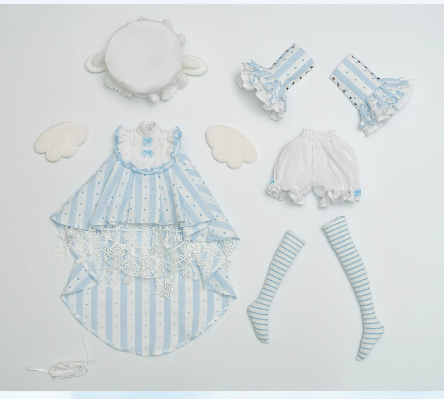 1/4 BJD Outfit, Soft Cute Angel Lace Dress Clothes Set