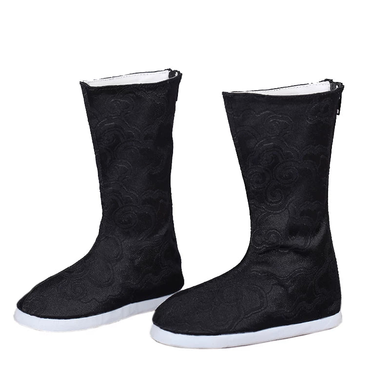 BJD Doll Boots 1/3 Uncle Ancient Jacquard White Black