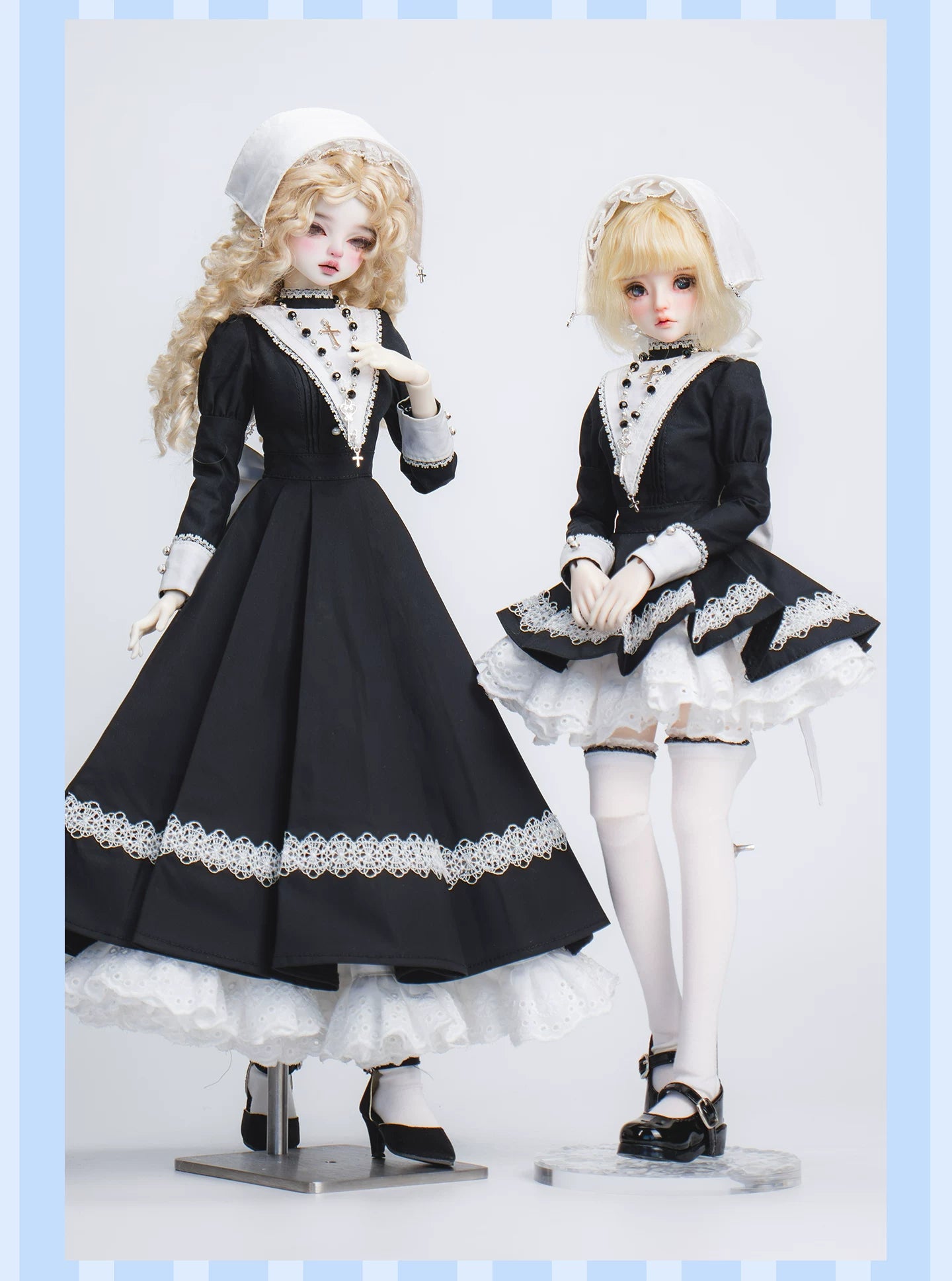 1/4 BJD Gothic Classical Nun Maid Full Outfit Set